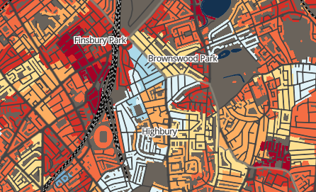 Index of Multiple Deprivation Map, Highbury